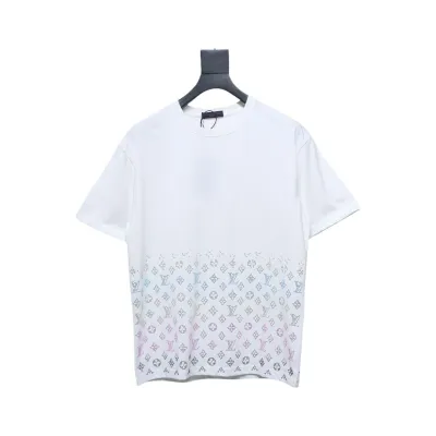 Louis Vuitton LV 25SS Color Diamond Gradient Short Sleeve T-Shirt White 01