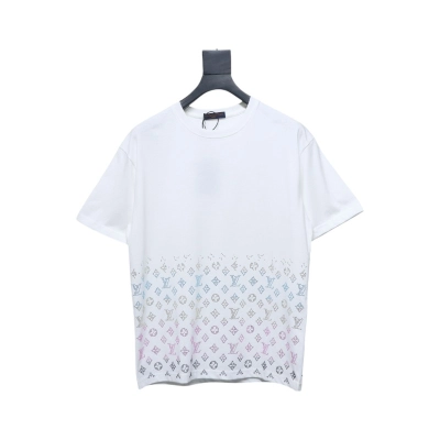 Louis Vuitton LV 25SS Color Diamond Gradient Short Sleeve T-Shirt White 01