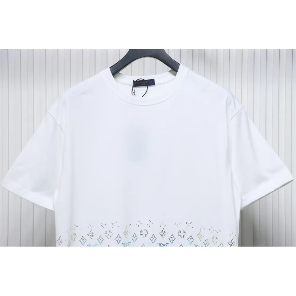 Louis Vuitton LV 25SS Color Diamond Gradient Short Sleeve T-Shirt White