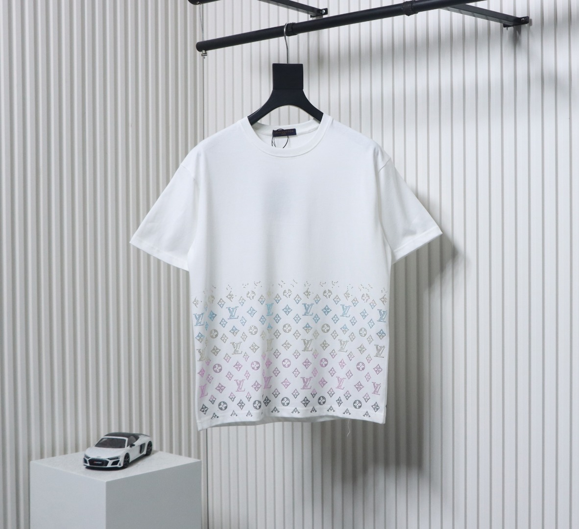 Louis Vuitton LV 25SS Color Diamond Gradient Short Sleeve T-Shirt White