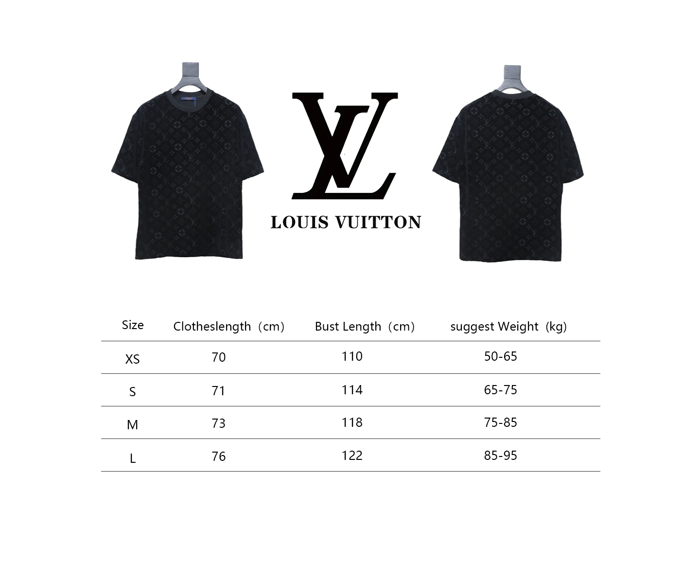 Louis Vuitton LV 25ss counter same style terry fleece round neck short-sleeved T-shirt black