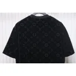 Louis Vuitton LV 25ss counter same style terry fleece round neck short-sleeved T-shirt black