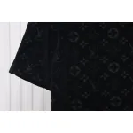Louis Vuitton LV 25ss counter same style terry fleece round neck short-sleeved T-shirt black
