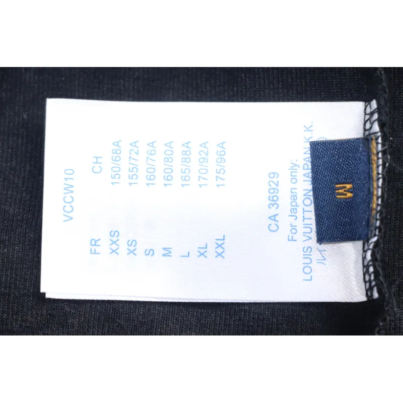 Louis Vuitton LV 25ss counter same style terry fleece round neck short-sleeved T-shirt black