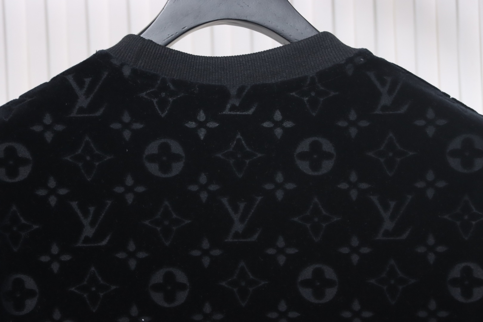 Louis Vuitton LV 25ss counter same style terry fleece round neck short-sleeved T-shirt black