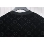 Louis Vuitton LV 25ss counter same style terry fleece round neck short-sleeved T-shirt black