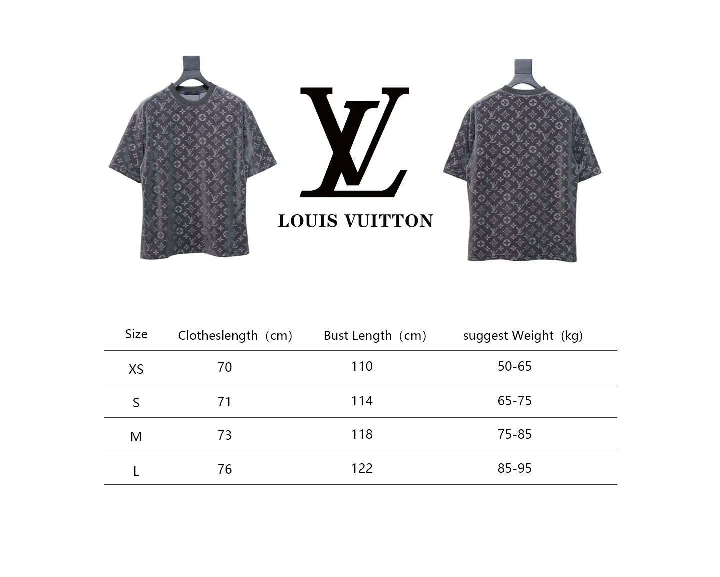 Louis Vuitton LV 25ss counter same style terry fleece round neck short-sleeved T-shirt Grey