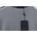 Louis Vuitton LV 25ss counter same style terry fleece round neck short-sleeved T-shirt Grey