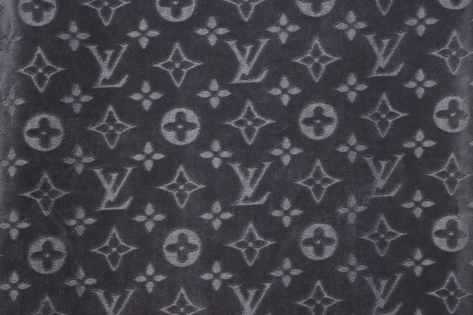 Louis Vuitton LV 25ss counter same style terry fleece round neck short-sleeved T-shirt Grey