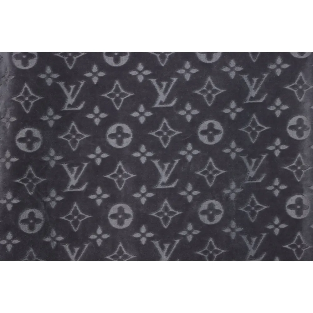 Louis Vuitton LV 25ss counter same style terry fleece round neck short-sleeved T-shirt Grey