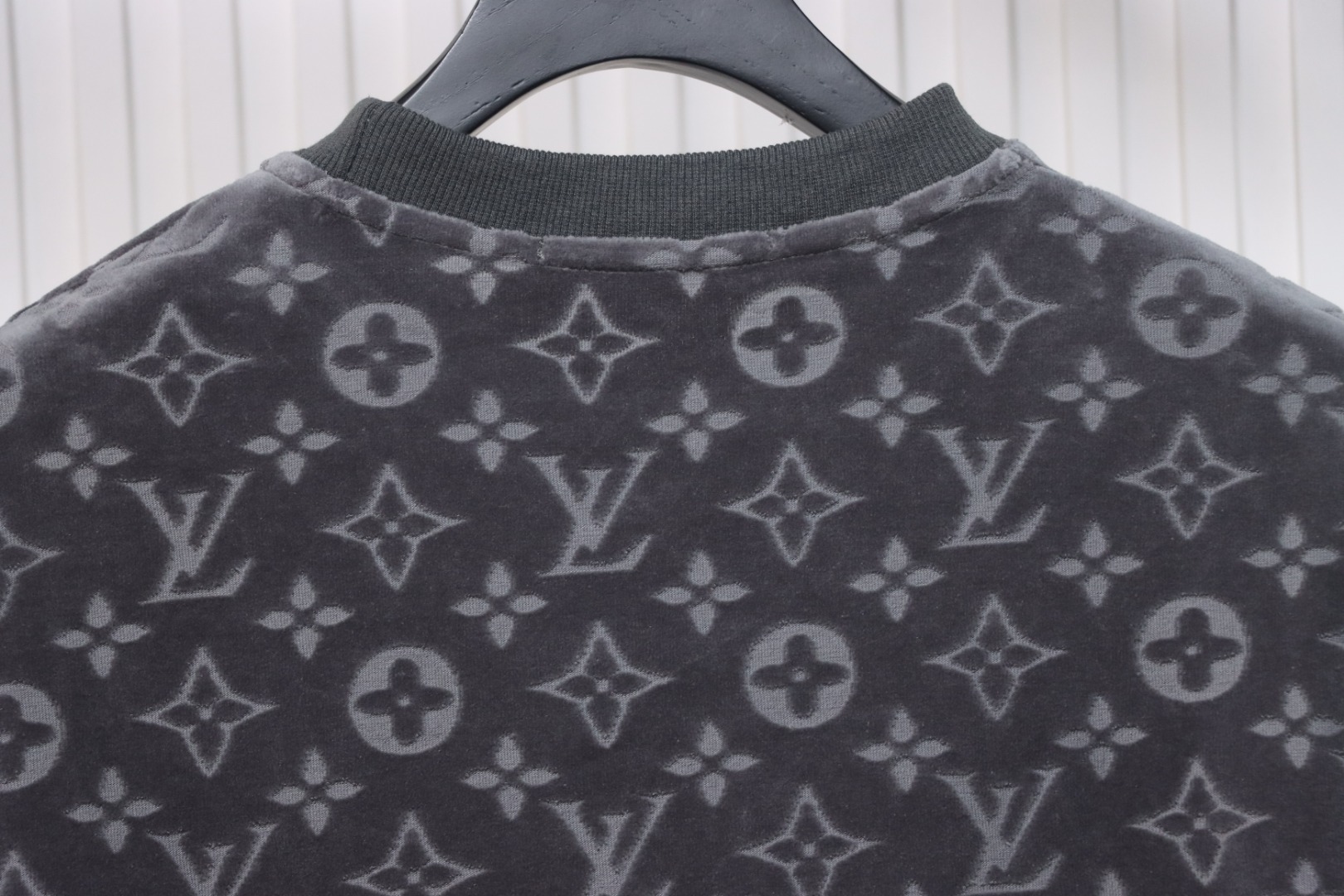 Louis Vuitton LV 25ss counter same style terry fleece round neck short-sleeved T-shirt Grey