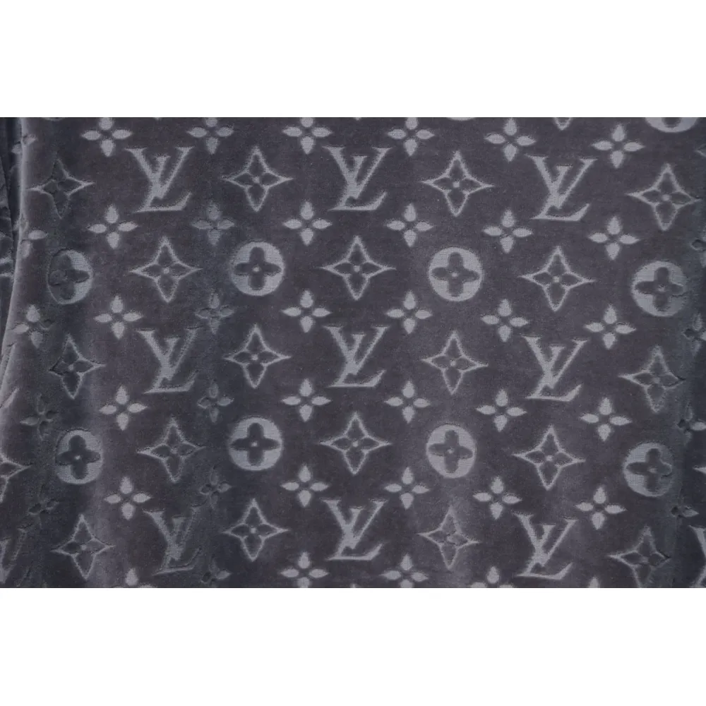 Louis Vuitton LV 25ss counter same style terry fleece round neck short-sleeved T-shirt Grey
