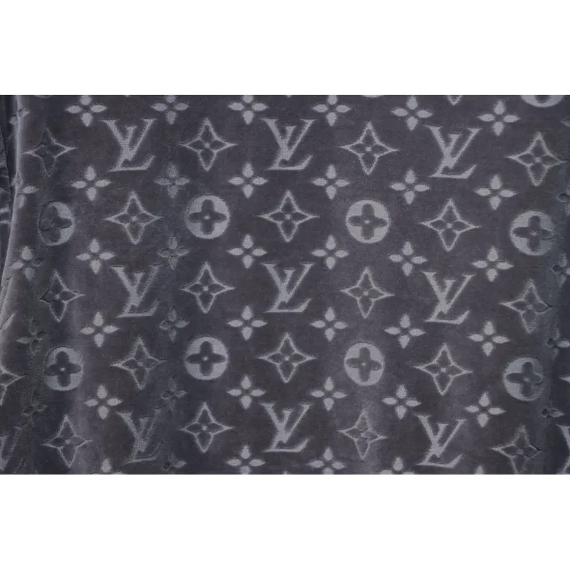 Louis Vuitton LV 25ss counter same style terry fleece round neck short-sleeved T-shirt Grey