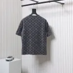 Louis Vuitton LV 25ss counter same style terry fleece round neck short-sleeved T-shirt Grey