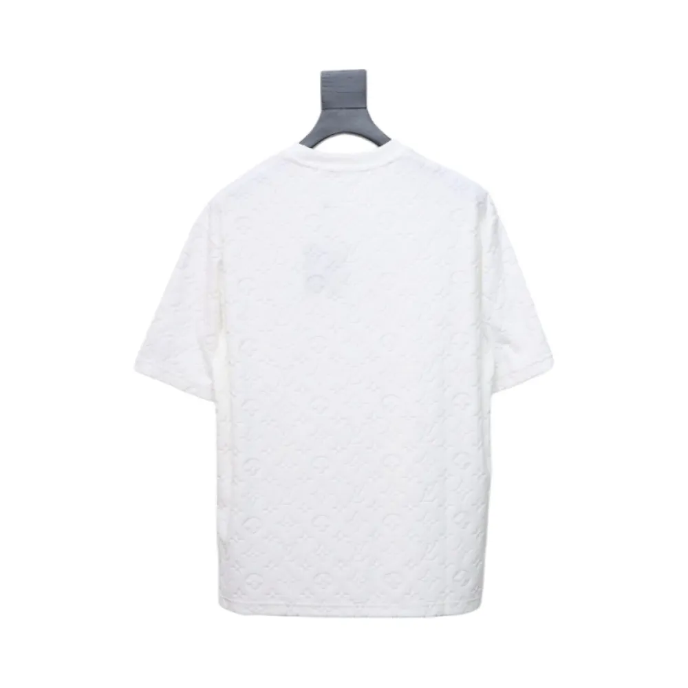 Louis Vuitton LV 25ss counter same style terry fleece round neck short-sleeved T-shirt White