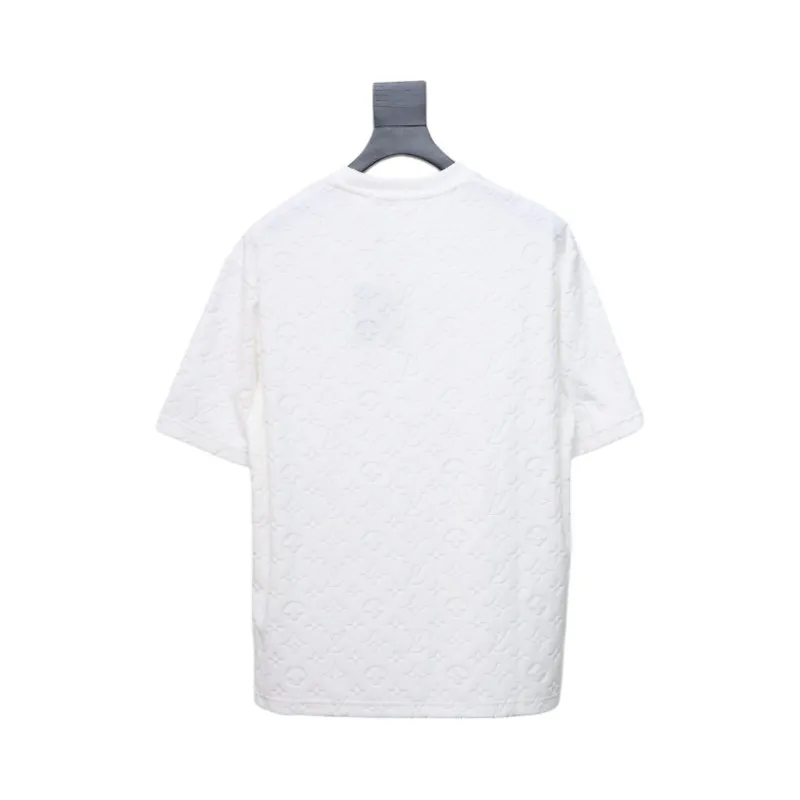 Louis Vuitton LV 25ss counter same style terry fleece round neck short-sleeved T-shirt White