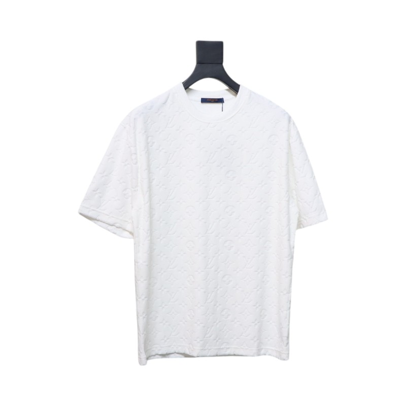 Louis Vuitton LV 25ss counter same style terry fleece round neck short-sleeved T-shirt White