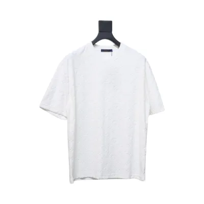 Louis Vuitton LV 25ss counter same style terry fleece round neck short-sleeved T-shirt White 01