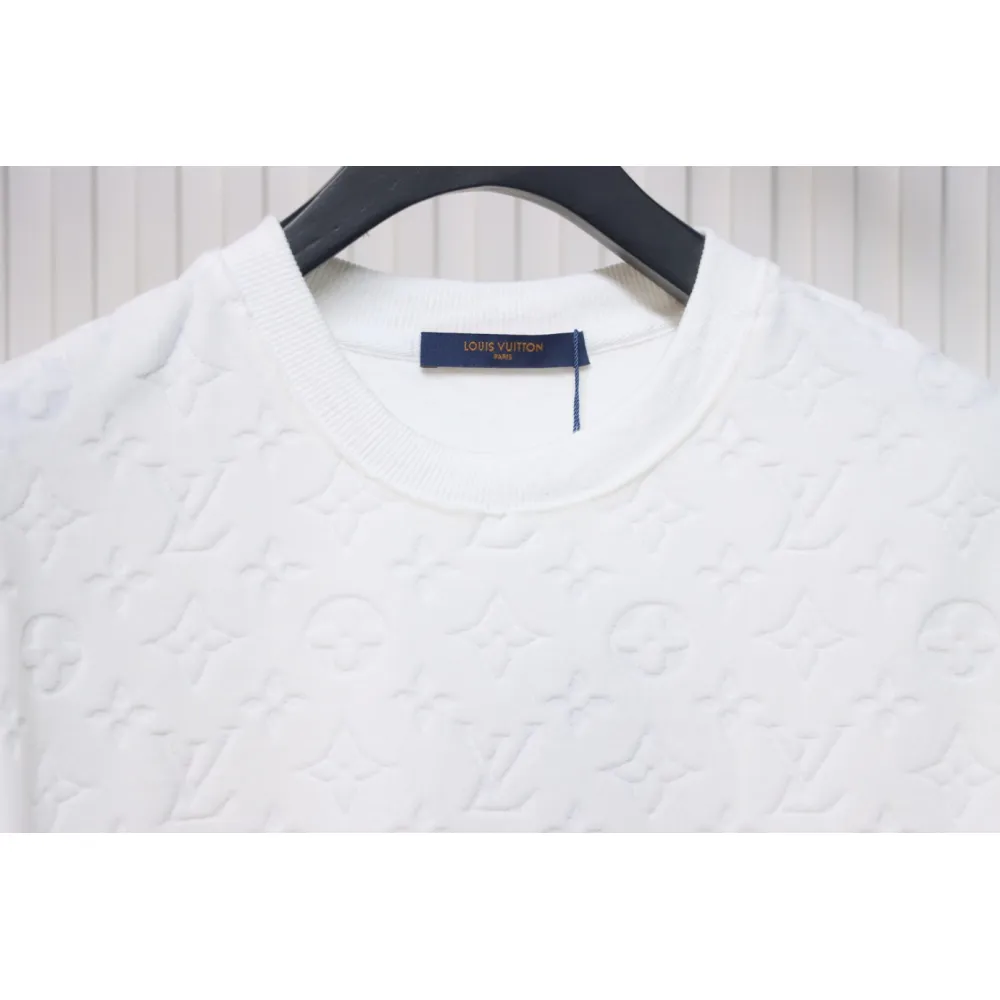 Louis Vuitton LV 25ss counter same style terry fleece round neck short-sleeved T-shirt White