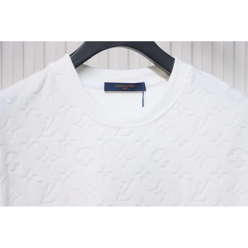 Louis Vuitton LV 25ss counter same style terry fleece round neck short-sleeved T-shirt White