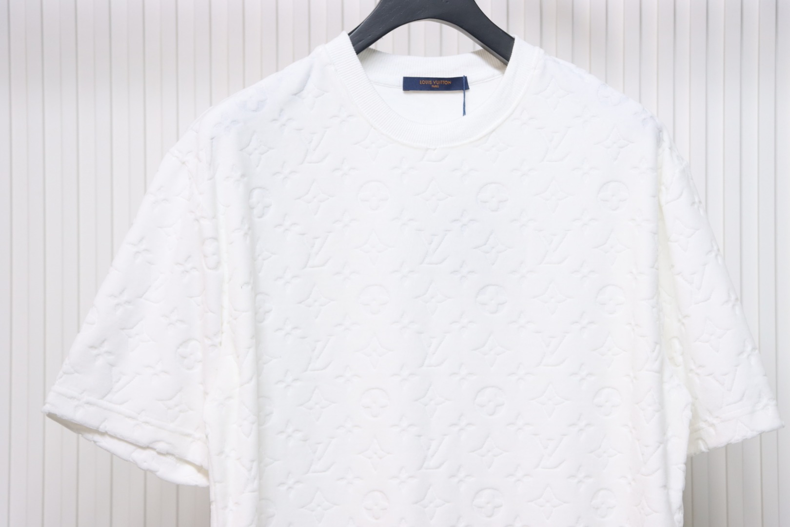 Louis Vuitton LV 25ss counter same style terry fleece round neck short-sleeved T-shirt White