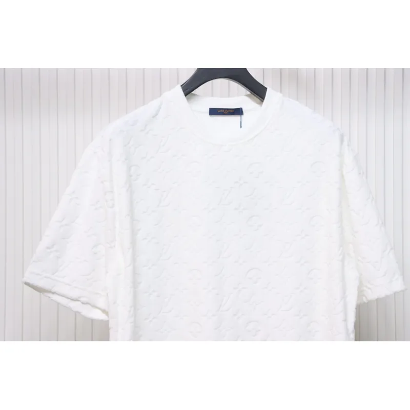 Louis Vuitton LV 25ss counter same style terry fleece round neck short-sleeved T-shirt White