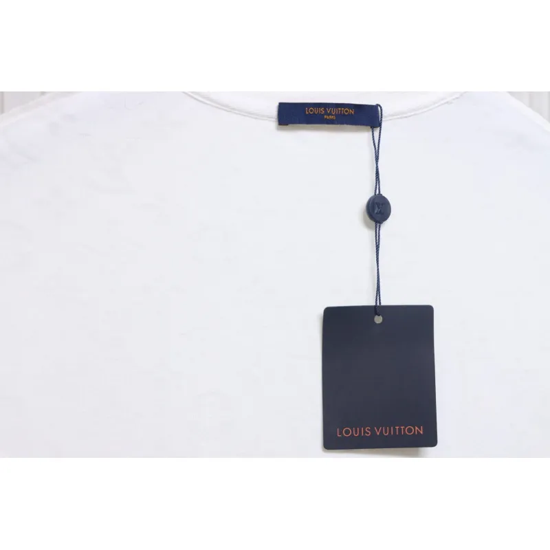Louis Vuitton LV 25ss counter same style terry fleece round neck short-sleeved T-shirt White