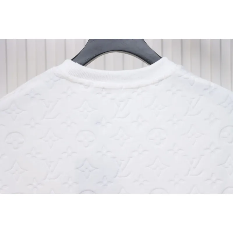 Louis Vuitton LV 25ss counter same style terry fleece round neck short-sleeved T-shirt White