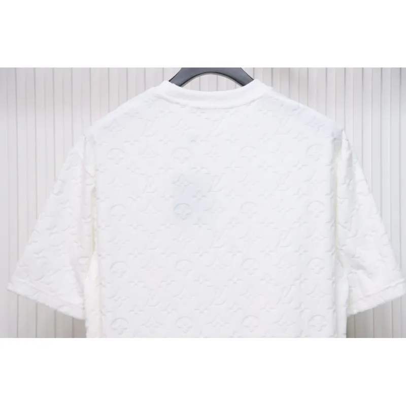 Louis Vuitton LV 25ss counter same style terry fleece round neck short-sleeved T-shirt White