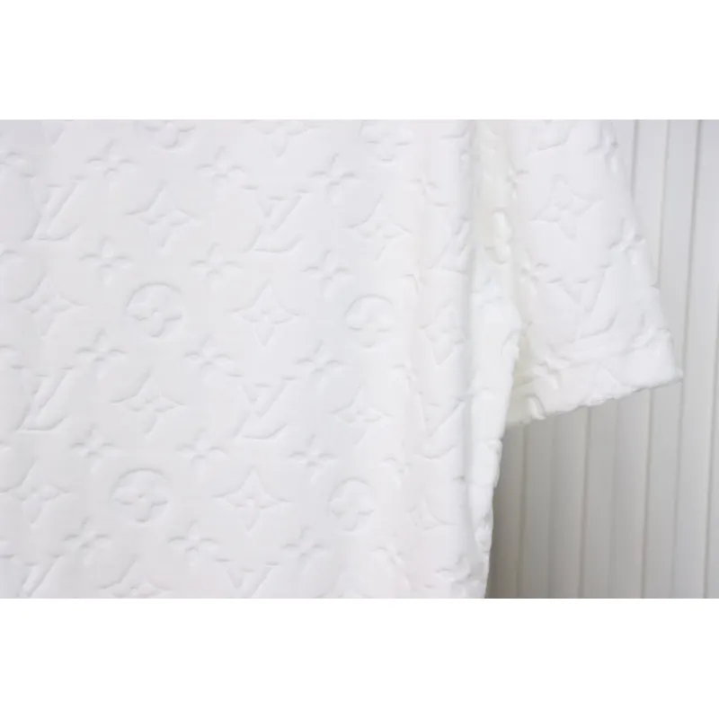 Louis Vuitton LV 25ss counter same style terry fleece round neck short-sleeved T-shirt White