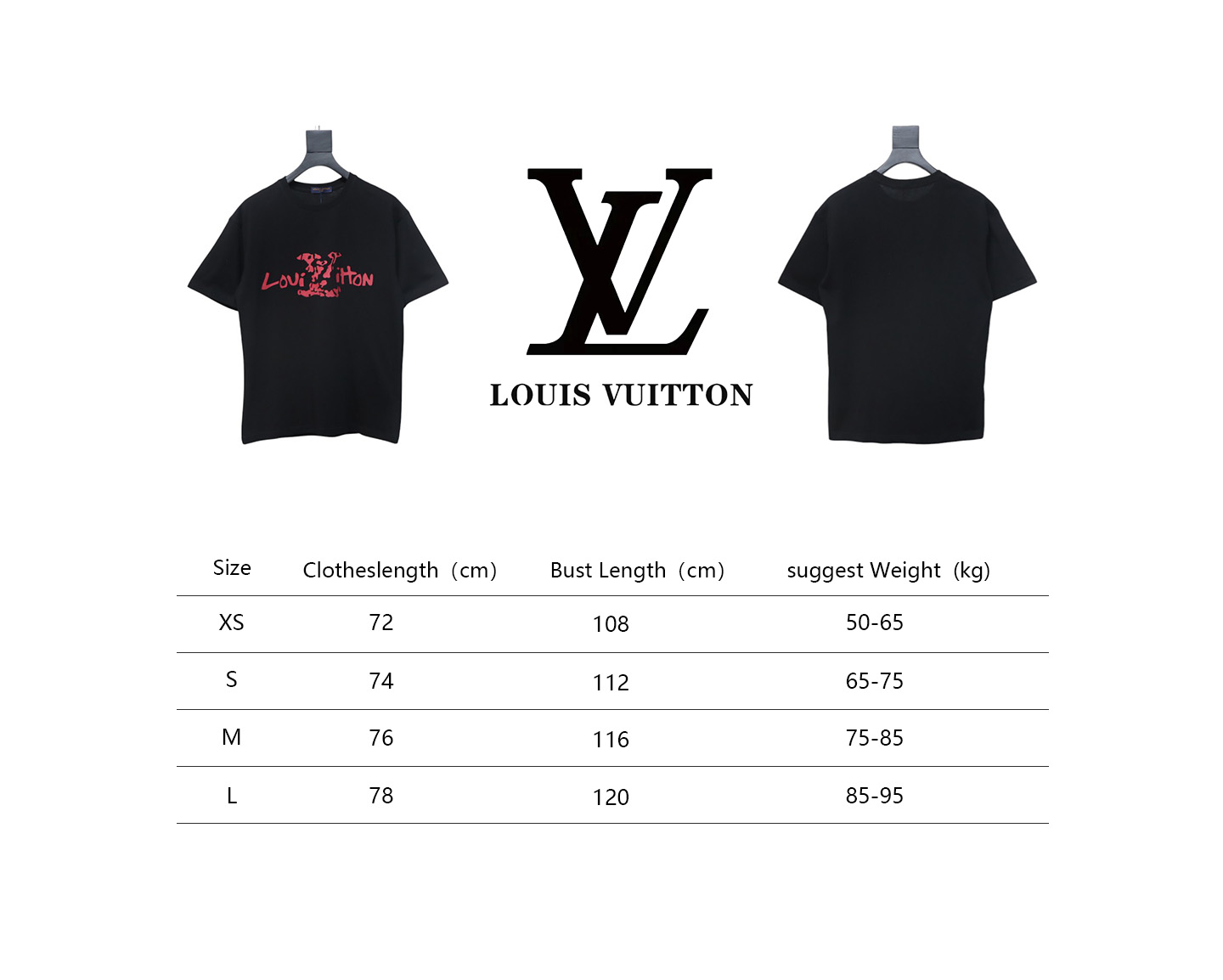Louis Vuitton LV 25SS damaged letter short-sleeved T-shirt black