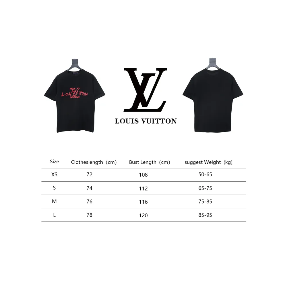 Louis Vuitton LV 25SS damaged letter short-sleeved T-shirt black