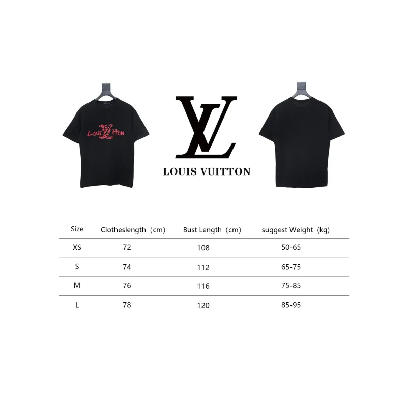 Louis Vuitton LV 25SS damaged letter short-sleeved T-shirt black