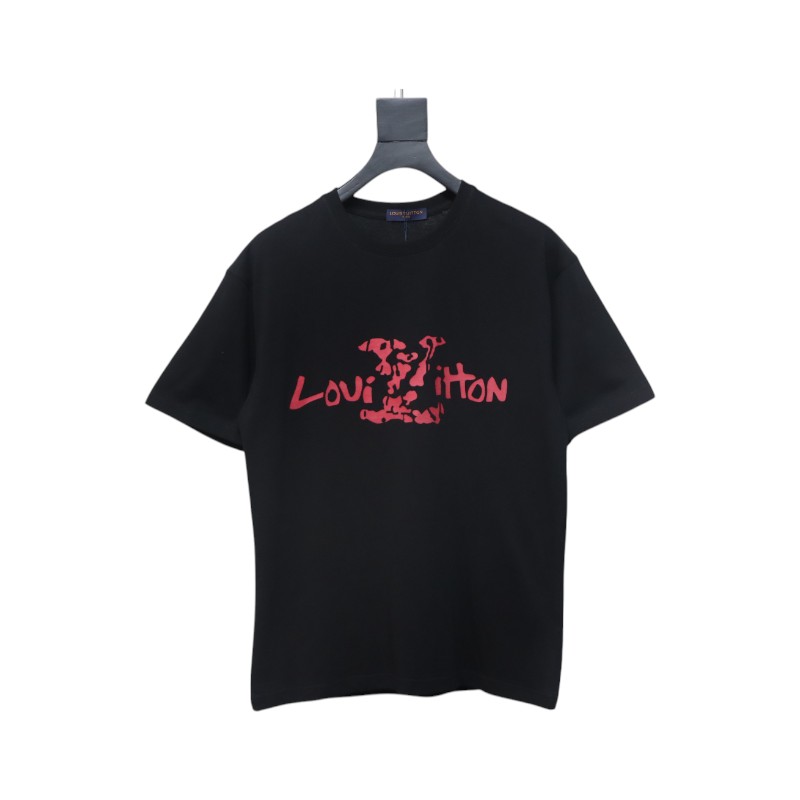 Louis Vuitton LV 25SS damaged letter short-sleeved T-shirt black