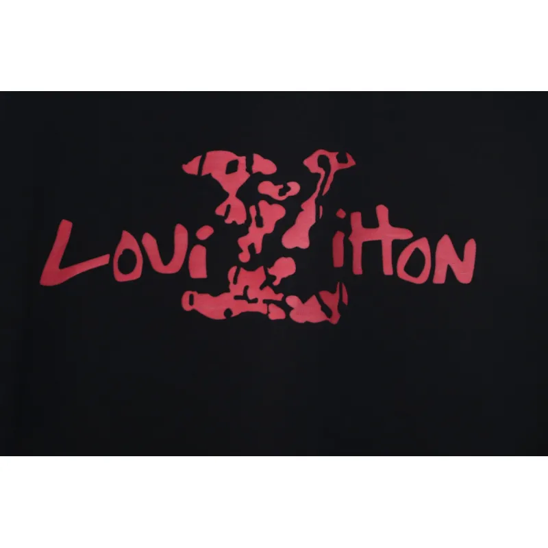 Louis Vuitton LV 25SS damaged letter short-sleeved T-shirt black