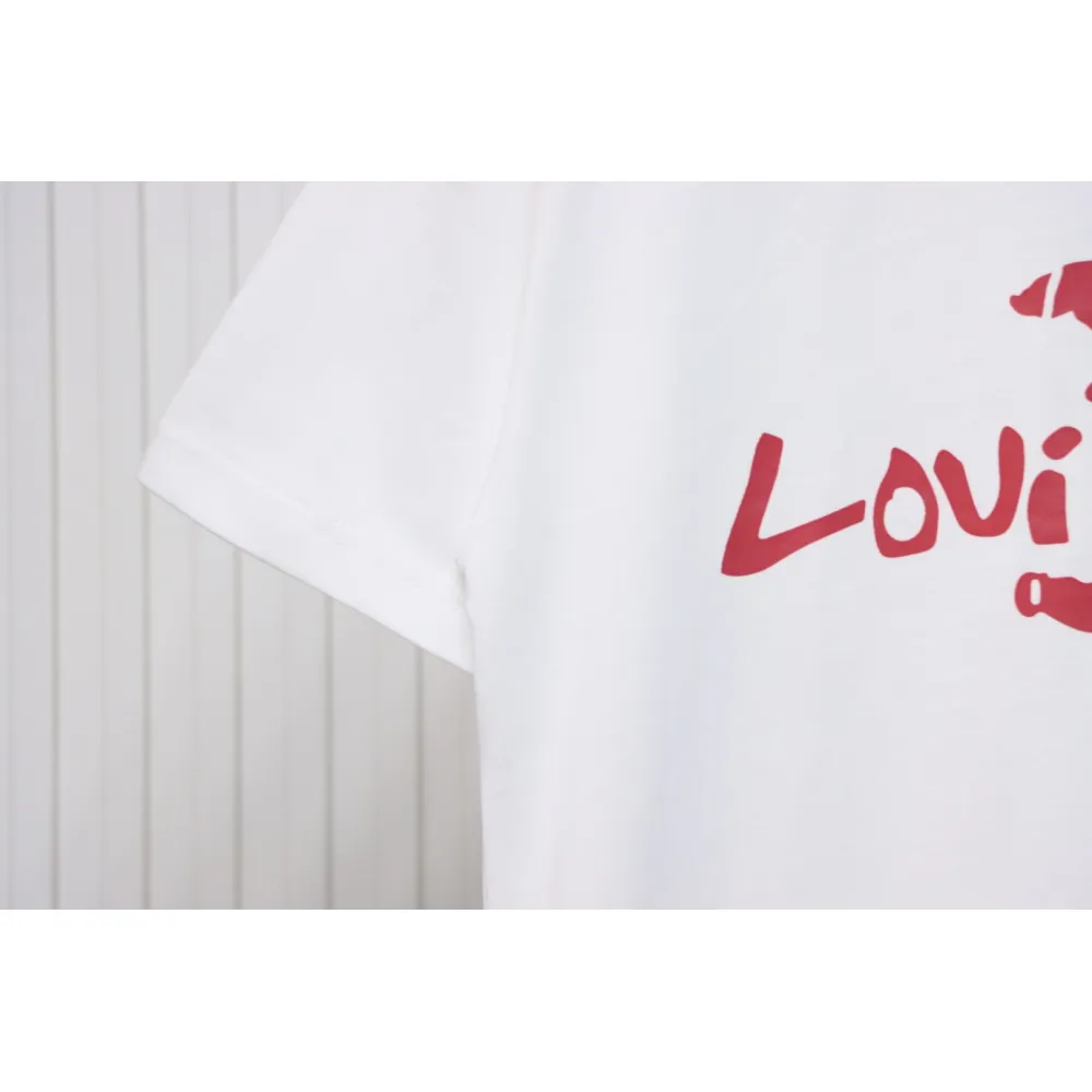 Louis Vuitton LV 25SS damaged letter short-sleeved T-shirt White