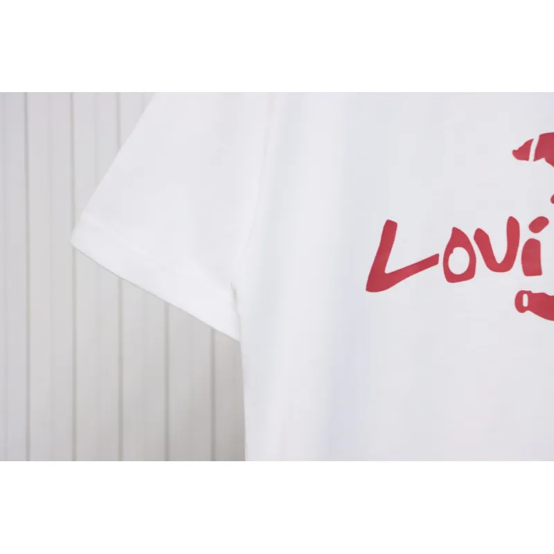 Louis Vuitton LV 25SS damaged letter short-sleeved T-shirt White