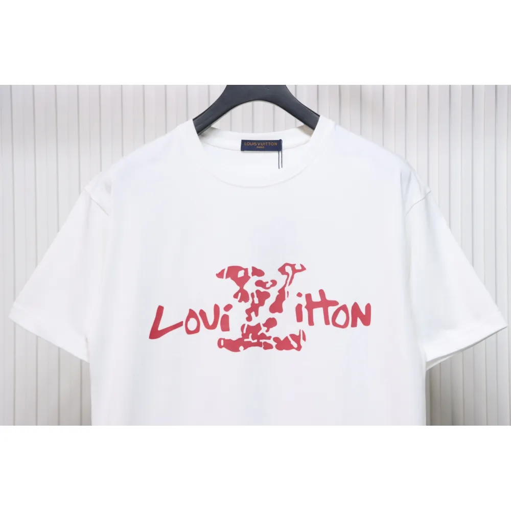 Louis Vuitton LV 25SS damaged letter short-sleeved T-shirt White