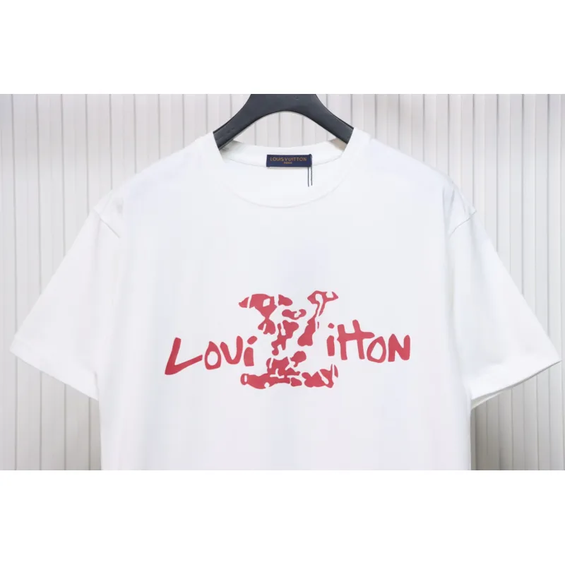 Louis Vuitton LV 25SS damaged letter short-sleeved T-shirt White