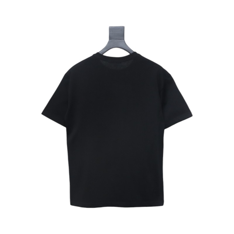 Louis Vuitton LV 25SS flocked logo short-sleeved T-shirt black