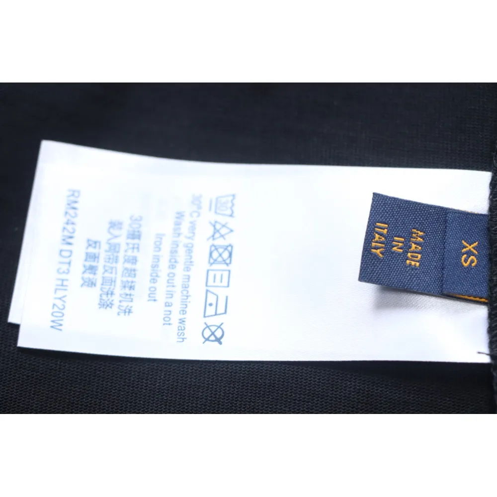 Louis Vuitton LV 25SS flocked logo short-sleeved T-shirt black