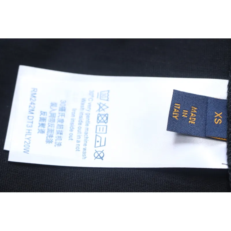 Louis Vuitton LV 25SS flocked logo short-sleeved T-shirt black