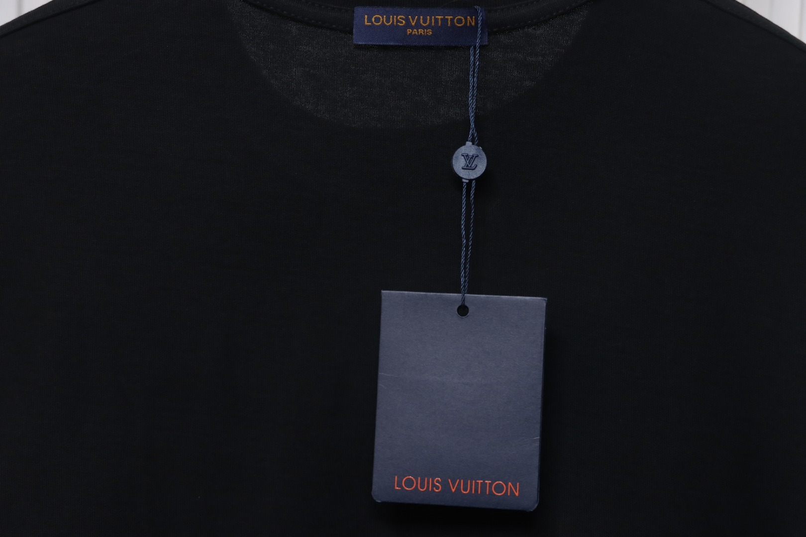 Louis Vuitton LV 25SS flocked logo short-sleeved T-shirt black