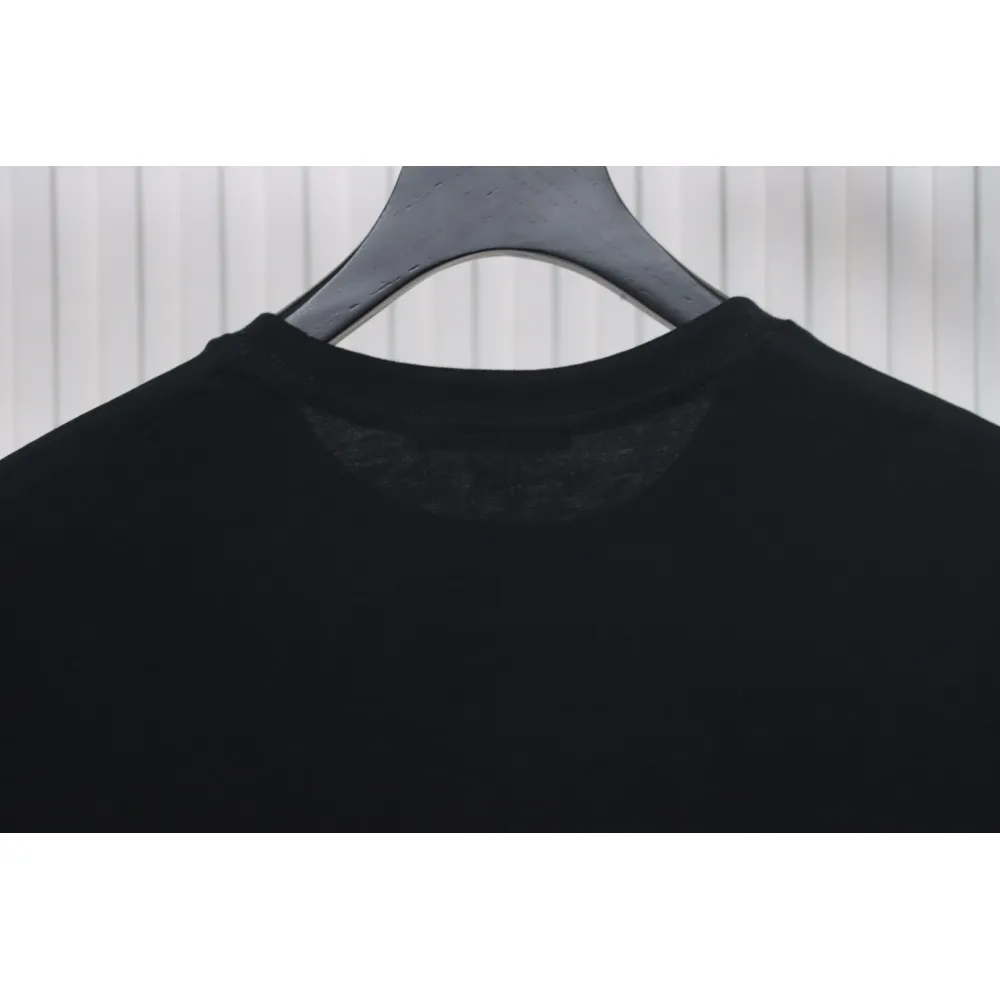 Louis Vuitton LV 25SS flocked logo short-sleeved T-shirt black