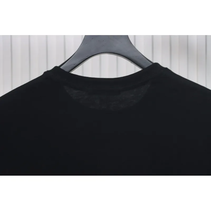 Louis Vuitton LV 25SS flocked logo short-sleeved T-shirt black