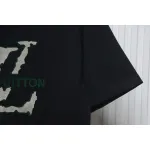 Louis Vuitton LV 25SS flocked logo short-sleeved T-shirt black