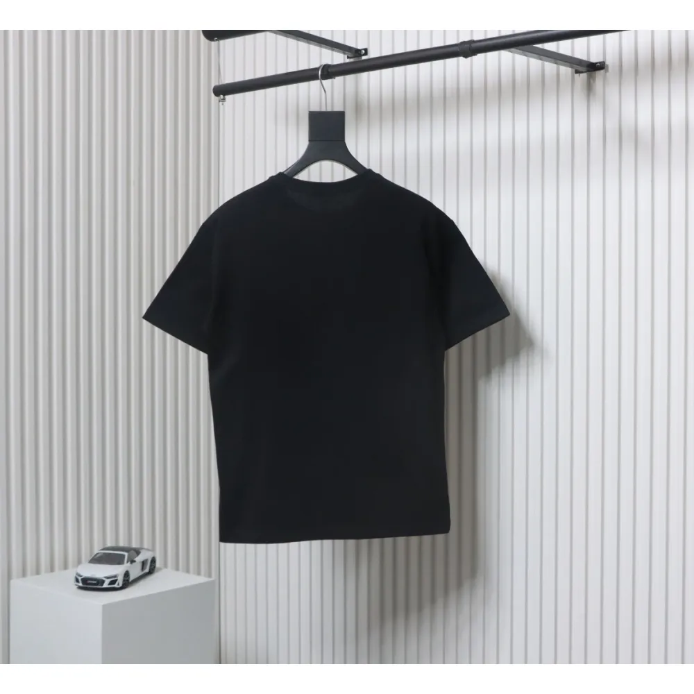 Louis Vuitton LV 25SS flocked logo short-sleeved T-shirt black