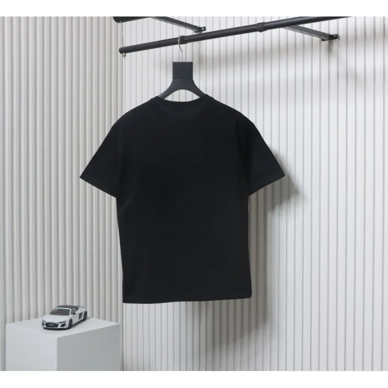 Louis Vuitton LV 25SS flocked logo short-sleeved T-shirt black