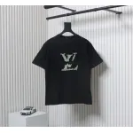 Louis Vuitton LV 25SS flocked logo short-sleeved T-shirt black