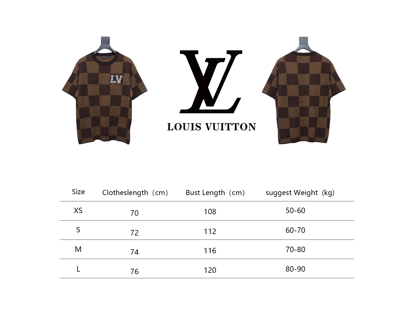 Louis Vuitton LV 25ss New Pharrell Chessboard Short Sleeve T-Shirt Brown